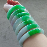 Zheru Jewelry Natural Myanmar Jade Two-Color Bracelet 54-62mm