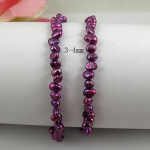 Small 3-4mm Purple Freshwater Pearl Beads One String Loose Pearl Jewelry