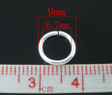 300 Silver Plated Jump Rings 1.2x9mm