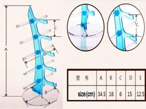 Clear Acrylic 5 Pairs Sunglasses Glasses Show Rack Counter Display Stand Holder