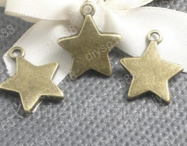 100pcs Alloy Bead Star Charms Pendants DIY 19*16MM