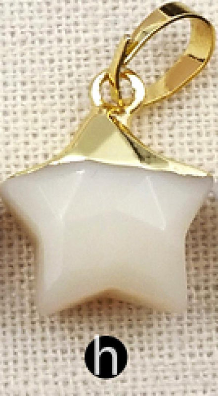 Natural Stone Pendant With Top Plated For Star Necklace Charm