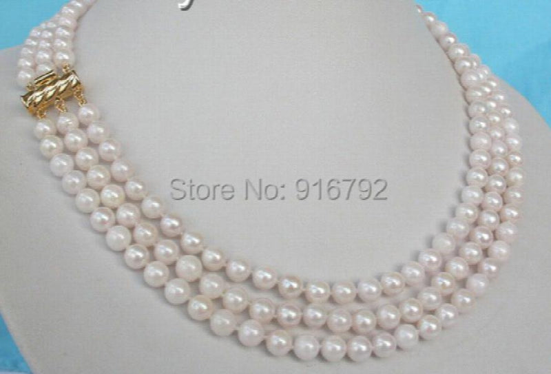 3-Strand Round South Sea Pearls Necklace