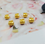 999 Pure 24K Yellow Gold Beads DIY Bracelet Charms Accessory Loose Beads