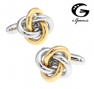 iGame Knot Cuff Links Silver Copper Knot Gift For Men