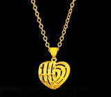 Gold-Plated Peach Heart Pendant Necklace for Women