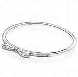 925 Silver Moments Rose Open Bangle Bracelet for Women