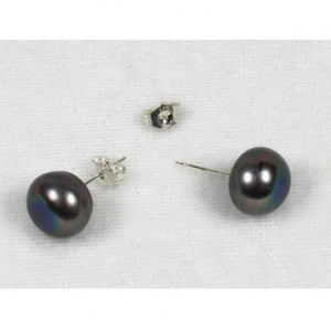 11mm Freshwater Pearl Stud Earrings S925 Silver Lady Gift