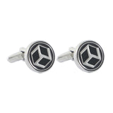 Round Cubic Cufflinks Enamel Round Father's Gift