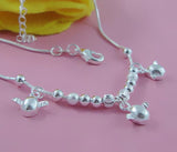925 Sterling Silver Angel Egg Anklet