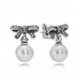 925 Silver Pan Rose Hearts Asymmetric Earrings for Women