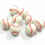 20mm 100pcs Acrylic Yellow/White Baseball Beads Chunky Jewelry