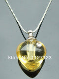 25pcs Yellow Small Heart Rice Vials Pendants Perfume Empty Glass Bottle