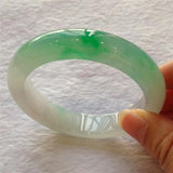 Zheru Jewelry Natural Burmese Jade Two-tone 54-62mm Light Green Bracelet