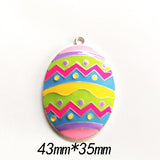 10pcs/lot Enamel Striped Easter Egg Pendant For Chunky Jewelry