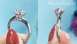 2ct Marry Rings for Women Pure Tibetan Silver Wedding Jewelry