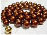 AAA+ 8mm Chocolate Sea Shell Pearl Necklace