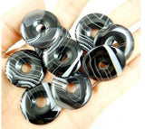 30mm Quartz Crystal Turquoise Opal Donut Pendant for DIY Jewelry Making