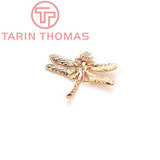 6PCS 24K Plated Dragonfly & Bee Charms Pendants DIY Jewelry Findings Earrings