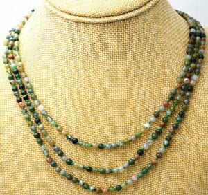 Multicolor Agate Round Gemstone Necklace 17-19inch