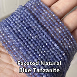 Royal Tanzanite Faceted Beads 3mm for Jewelry Making
