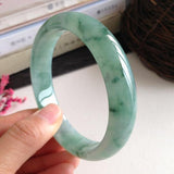 Natural Myanmar Jadeite Light Flower Bracelet 54-64mm Princess Jewelry