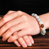Natural Burmese Jadeite Three Round Bead Bracelet for Men and Women