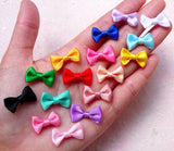 80 Pcs Mini Fabric Ribbon Bow Tie/Tiny Satin Bows 20mmx12mm