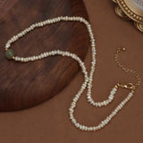 AA Pearl & Green Jade Choker Necklace - Wedding/Birthday Gift