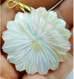 Natural Quartz Crystal Freshwater Leaves Shell Pendant DIY Jewel