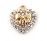 20PCS 19x17mm Bowknot Heart Pendant for Floating Locket