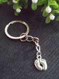 Hot Baby Footprints Charms Key Chain Ornaments Key Ring Jewelry Accessories DIY
