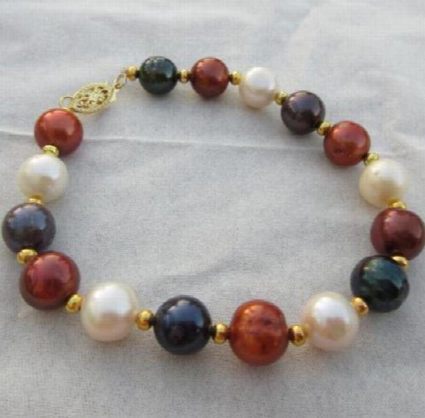 8-9MM South Sea Chocolate Pearl Bracelet 7.5-8inch 14KG