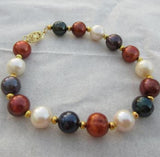 8-9MM South Sea Chocolate Pearl Bracelet 7.5-8inch 14KG