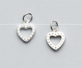 925 Sterling Silver Heart Zircon Women Dangle Charms Decoration