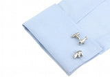 iGame 1 pair Cuff Links Silver Bull Bear Novelty Brass Animal