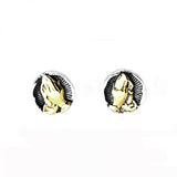 Hip Hop Vintage S925 Silver Pray Hand Stud Earring Aged Finish Sterling Silver