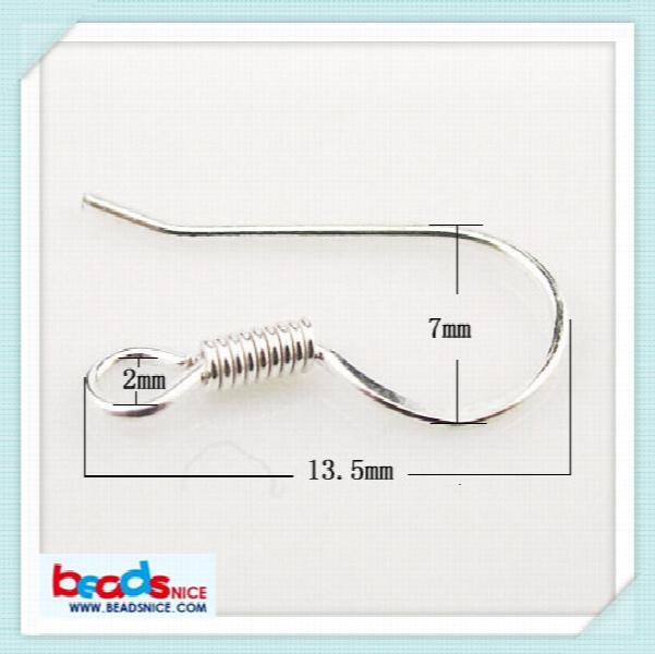 925 Sterling Silver Coil Ear Wire Earrings for DIY Jewelry Making