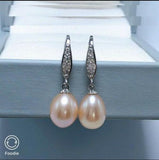 10-12mm Pink Purple South Sea Pearl Earrings