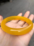 Zheru Natural Agate Chalcedony Yellow Bracelet 54-64mm Princess Jewelry