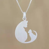 Small Cat Pendant Necklace Stainless Steel Women Jewelry
