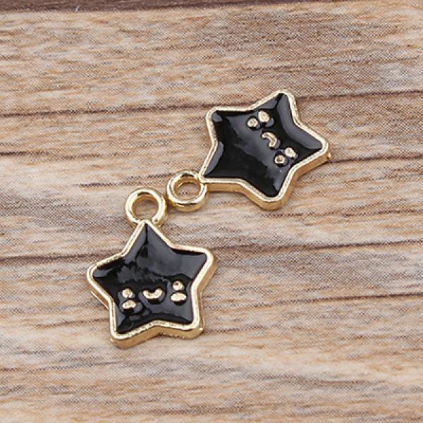 30pcs Colorful Drop Oil Enamel Charms Pendant DIY Jewelry Making