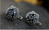 S925 Sterling Silver Thai Inlay Flower Earrings