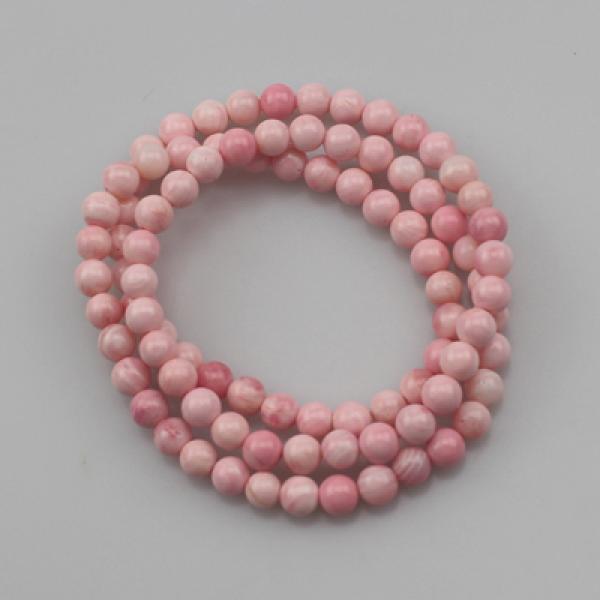 6mm Natural Red Tridacna Shell Bracelet Buddha Prayer Bracelet