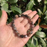 Natural Rhodonite Diamond Shape Bracelet Crystal Quartz Healing Stone Gift