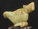Antique Hand Carved Jade Dragon Cup Spoon Set