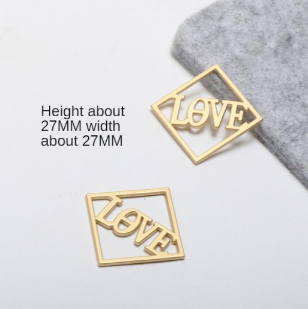 Square Hollow Bow Pendant DIY Jewelry Earrings Nail Accessories