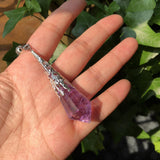 Natural High Amethyst Pendulum Divination Pendant Crystal Reiki Healing Stone