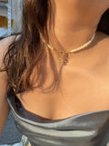Baroque Pearl Necklace Metal Charm Pendant Choker Jewelry