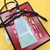 Natural JADE Good Fortune Pendant Necklace with Bead Chain